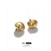 Metal semi circular spherical earrings cold style earrings for women retro texture fashion simple versatile earrings_ipsvogv.com