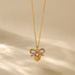 Copper plated K real gold fan shaped zircon light luxury style clavicle chain can be stacked and worn with shell design fashionable love necklace_ipsvogv.com