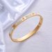 Wholesale Lady Solid Color Stainless Steel Gold Plated Zircon Bangle_ipsvogv.com