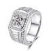 Mosang Stone Live Mouth Dominant Men's High End Business Full Diamond Adjustable Fashion Wedding Ring_ipsvogv.com