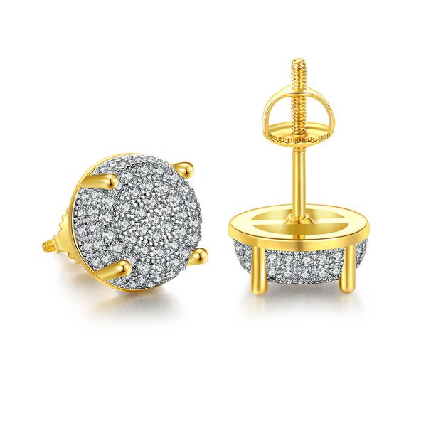 Hip-hop Light Luxury Full of Diamond Stud Earrings for Men and Women Micro-inlaid Color Separation Thread Earrings_ipsvogv.com
