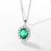 S925 silver cultivated emerald pendant female retro pendant necklace_ipsvogv.com