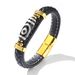 Men's Jewelry Retro Bracelets Ethnic Style Men's Bracelets Fashionable Men's Hand Woven Dzi Beads Dark Blue Leather Bracelet_ipsvogv.com
