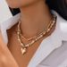 Is Double-layer Imitatio Pearl Heart Pedat With A Desig Sese Of Metal Twisted Chai Ad Layered Ecklace_ipsvogv.com