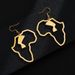 Fashion Women Africa Map Earrings Gold Stainless Steel Egyptian Queen Nefertiti Earrings_ipsvogv.com