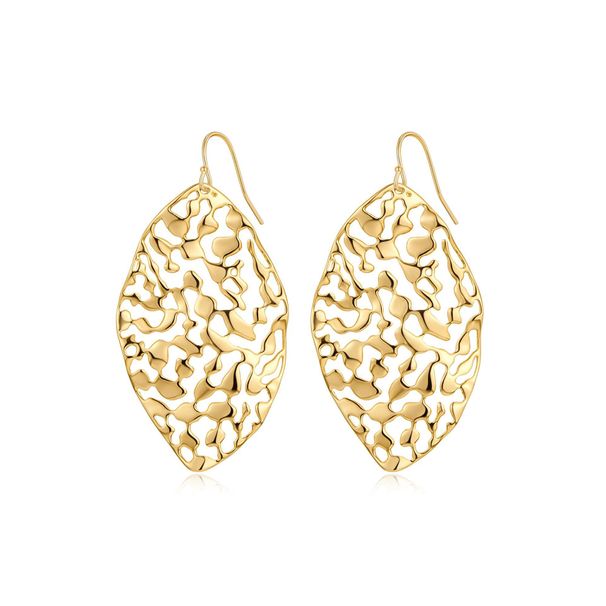 New Style Cold Style Hollow Leaf Earrings Exaggerated Atmosphere High End Ear Hooks Niche Temperament Design Earrings For Women_ipsvogv.com