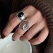 Sweet And Cool Black Zircon Female Personality, Hip-hop Fashion, Punk Niche, Light Luxury, Open Mouth Ring, Stacked_ipsvogv.com
