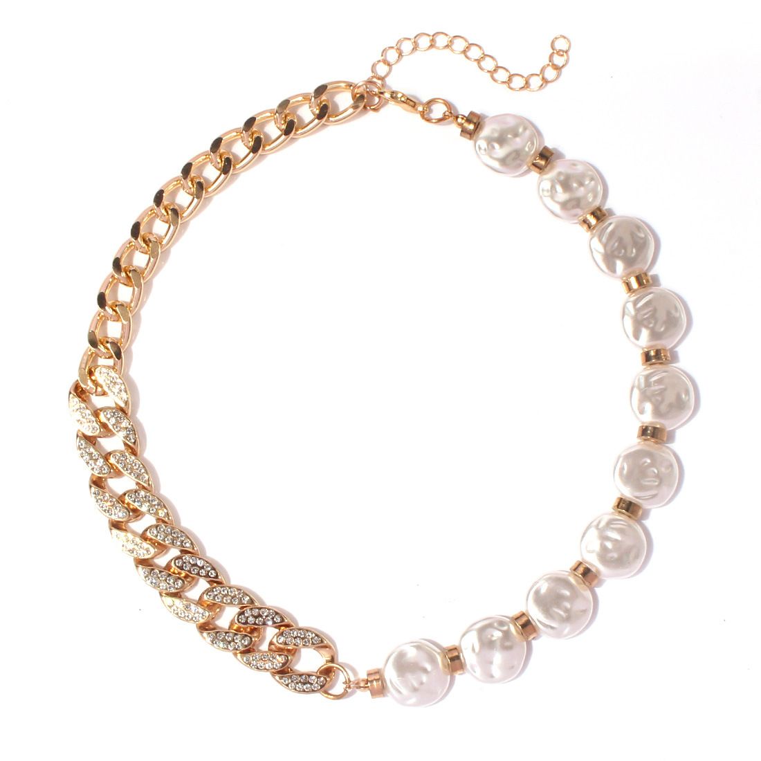 Fashion Cuban Chain Jewelry Special Shaped Pearl Connecting Chain Versatile Women's Necklace Clavicle Chain_ipsvogv.com