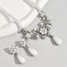 Elegant American style pearl with zircon plum blossom design earrings and necklace set_ipsvogv.com