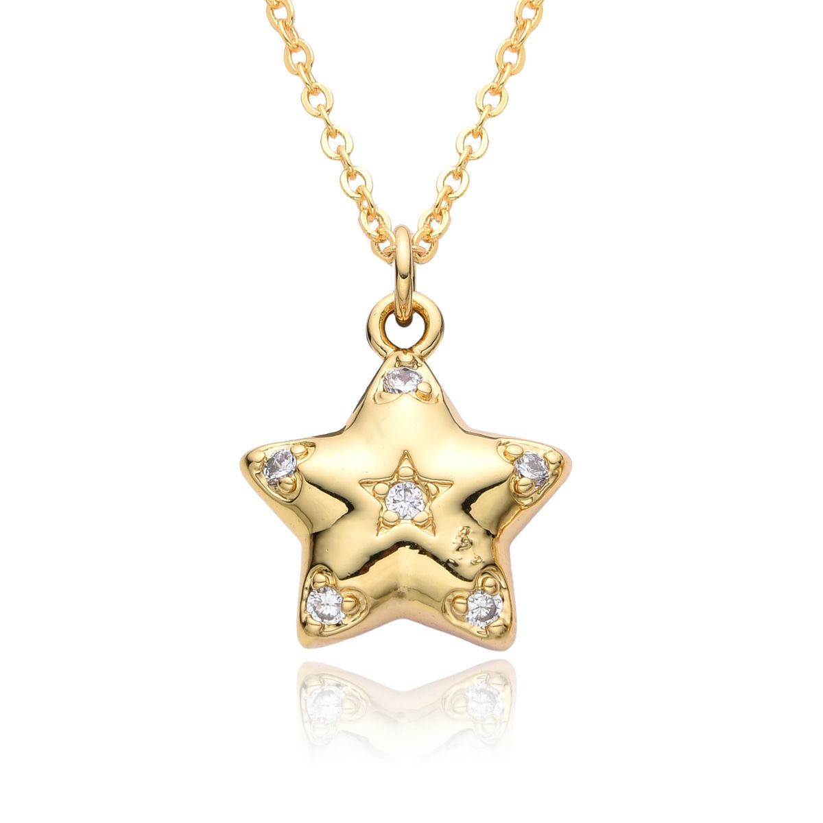 Retro Hot Girl Y2k Star Five Pointed Star Pendant Stacking Necklace Sweet Cool Micro Inlaid Copper Plated Niche Design Clavicle_ipsvogv.com