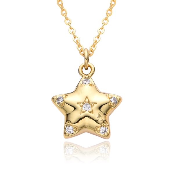 Retro Hot Girl Y2k Star Five Pointed Star Pendant Stacking Necklace Sweet Cool Micro Inlaid Copper Plated Niche Design Clavicle_ipsvogv.com