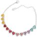 Light Luxury With Colored Diamond Bracelet Necklace, Elegant And Beautiful Heart-shaped Peach Heart Jewelry Set_ipsvogv.com