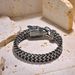 Men's Jewelry Nordic Viking Stainless Steel Bracelet Retro Punk Double Row Thick Wolf Head Bracelet Bracelet_ipsvogv.com