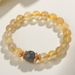 Natural Yellow Hair Crystal Gray Moonlight Bracelet, Niche, Light Luxury, Simple Fashion, Classic Round Bead Bracelet_ipsvogv.com