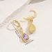 Geometric light luxury style women's earrings unique and niche personality, inlaid with amethyst design, high-end_ipsvogv.com