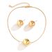 Punk Style Snake Bone Chain Collarbone For Women, Fashionable And Simple Geometric Spherical Necklace Set_ipsvogv.com