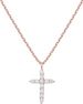New Pure Silver Cross Necklace Full Diamond Women's Collarbone Chain Electroplated 14k Gold Pendant_ipsvogv.com