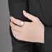 Light luxury style square seal inlaid shell titanium steel ring men and women wedding ring commuting fashion wear accessories_ipsvogv.com