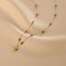 French Plated Shell Pendant, Green Beads, Titanium Steel Necklace, Women's Design Temperament, Collarbone Chain_ipsvogv.com