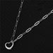 Women's Jewelry Fashion Niche Design Exquisite Stainless Steel Paper Clip Chain Love Hollow Pendant Clavicle Temperament Necklace_ipsvogv.com