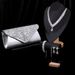 Light luxury water drop pendant zircon necklace earrings rhinestone 4 piece set evening bag bride wedding dress accessories_ipsvogv.com