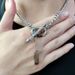 Hip Hop Cuban Titanium Steel Men's Necklace Versatile And Unique, Colorless Splicing Collar Chain Instagram Style_ipsvogv.com