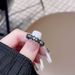 Full Diamond Zircon Fashionable And Versatile, French Cross, Dark, Personalized, Open Mouth Ring, Small, High End,_ipsvogv.com