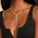 Sexy personality long rhinestone tassel necklace simple temperament fashion retro necklace_ipsvogv.com