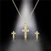 Hip Hop HIPHOP Cross Necklace Earrings Set Female Smooth Stainless Steel Popular Jewelry_ipsvogv.com