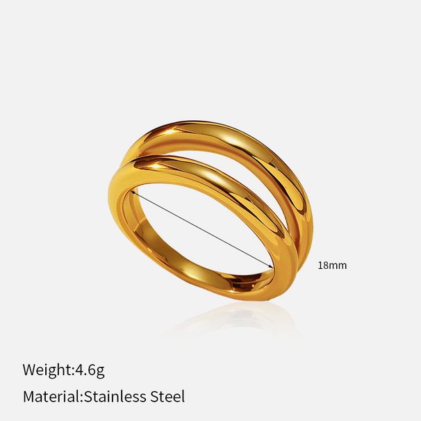Women’s Jewelry Set Fashion Simple Double Layer Cross Ring Stainless Steel Plated Gold Niche Light Luxury Ring Jewelry_ipsvogv.com