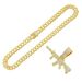 Hot selling new product, three-dimensional diamond gun pendant, Cuban necklace, men's cool and domineering wearing_ipsvogv.com