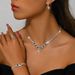Women’s Jewelry Set Fashion Light Luxury Water Drop Diamond Tassel Earrings Necklace Set Temperament Fashion Clavicle Chain Niche High End Jewelry_ipsvogv.com