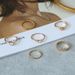 Ins Cool Style Individuality Trend Simple Fried Dough Twists Open Butterfly Flower Joint Ring Set Of 6_ipsvogv.com