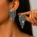 Unisex Fashion Color Earrings Full Diamond Long Tassel Heart Earrings For Women Temperament Water_ipsvogv.com