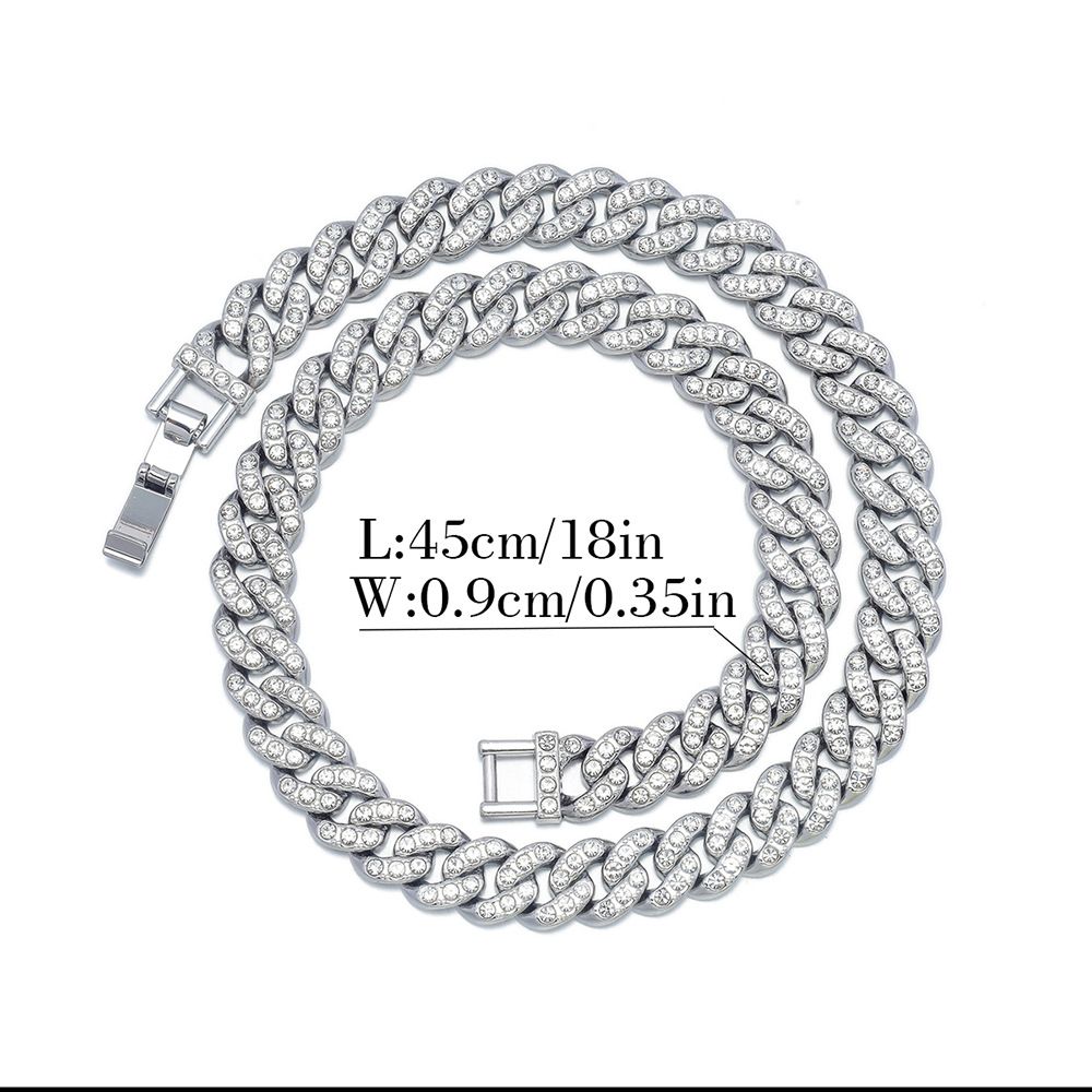 for Men 11mm Full Diamond Cuban Chain Necklace High-Quality Fashion Hip Hop Jewelry_ipsvogv.com
