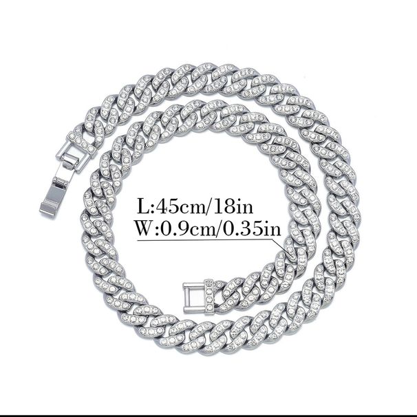for Men 11mm Full Diamond Cuban Chain Necklace High-Quality Fashion Hip Hop Jewelry_ipsvogv.com