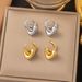 French Fashion INS Stainless Heart Pendant Titanium Steel Women's Love Earrings_ipsvogv.com