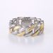 Cao Shi's Hot Selling Copper Plated Dual Color Chain Ring Men's Fashion Punk Jewelry_ipsvogv.com