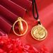 Sand Gold Hollowed Out Dragon Necklace Can Move China-Chic Temperament Fashion Chinese Style Jewelry Accessories_ipsvogv.com