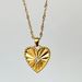 Women’s Jewelry Set Fashion Retro Gold Plated Titanium Steel Heart Micro Inlaid Zircon Embossed Pendant Necklace_ipsvogv.com