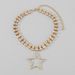 N11348 Fashionable and Personalized Double Rowed Five pointed Star Sparkling Water Diamond Necklace_ipsvogv.com