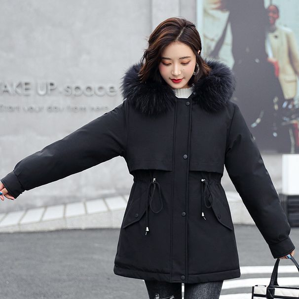 Women's Clothing Mid length parka for women 2024 winter new style thickened loose warm cotton coat large size women's cotton coat_ipsvogv.com