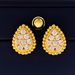 Women's Jewelry Pearl Edge Full Diamond Water Drop Single Flower Earrings Imported Brass Inlaid Zircon French Retro Simple Design Earrings_ipsvogv.com