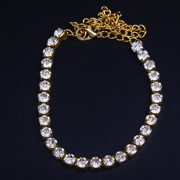 fashion single row naked diamond Anklet women's beach party all-match personality shiny charming rhinestone jewelry Anklet_ipsvogv.com
