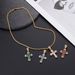 Colored diamond cross hip hop necklace men's trendy street personality net red pendant disco sweater chain accessories batch_ipsvogv.com