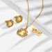 New 304 Stainless Steel Bear Gold Wreath Oiled Temperament Fashion Bear Female Necklace Set_ipsvogv.com