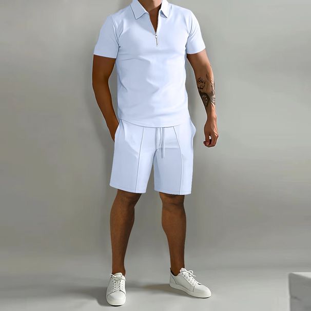 Men's Polo Casual Loose Short Sleeve Shorts Tracksuit_ipsvogv.com
