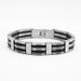 Minimalist Punk Hip-Hop Trendy Men's Motorcycle Titanium Korean Style Stainless Steel Silicone Bracelet_ipsvogv.com