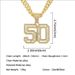 Hip hop domineering full diamond number 50 necklace for men's trendy street dance cool Cuban neck chain pendant_ipsvogv.com