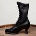 Women's Shoes autumn and winter new British style lace splicing front lace up pointed toe mid heel women's boots_ipsvogv.com
